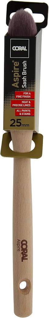 Coral 25mm Round Sash Paint Brush Professional Firm Pointed Profile view 2