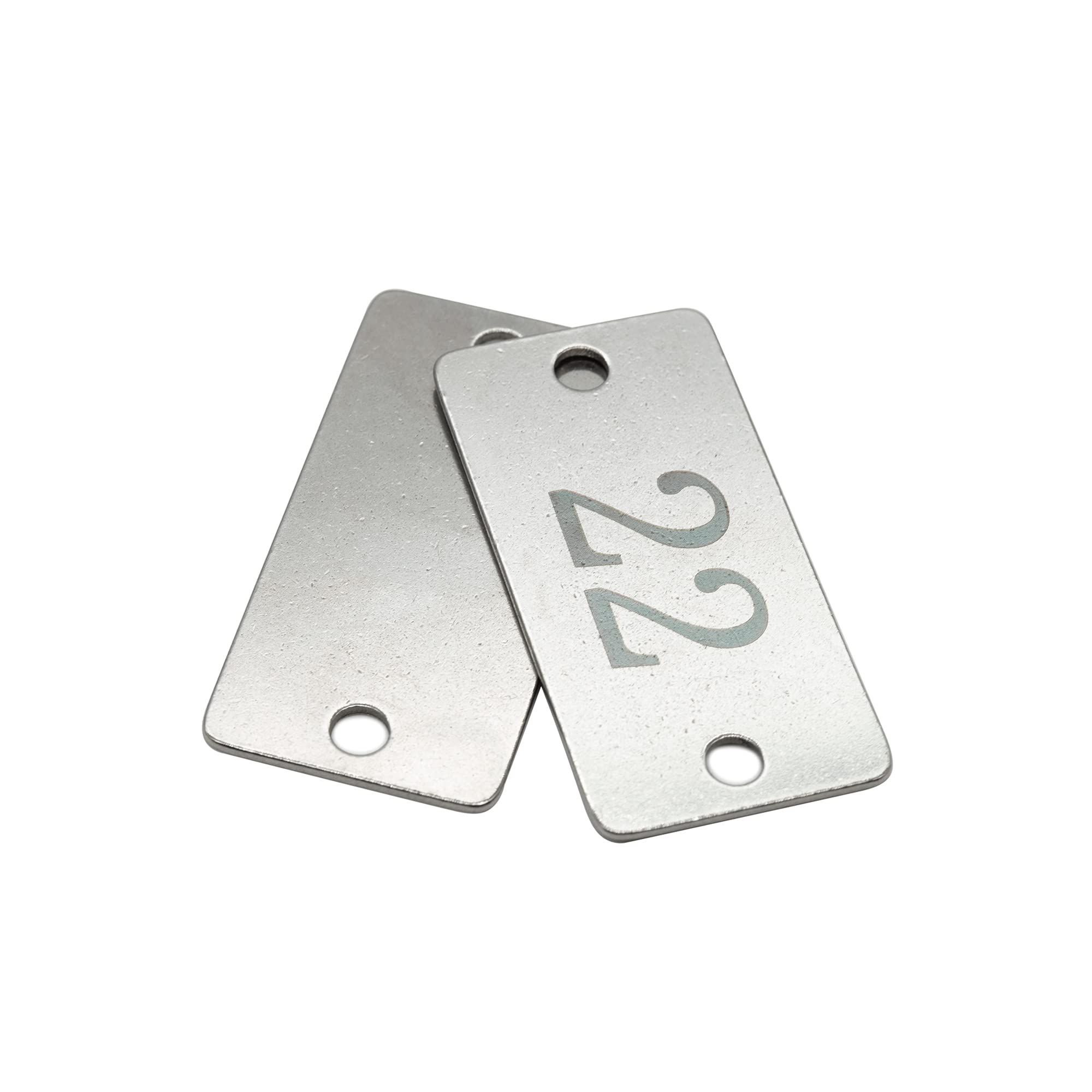 Stainless Steel Rectangle Numbered Tags Metal Number Tags with Two Holes (1-50)