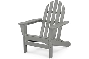 POLYWOOD AD4030GY Classic Outdoor Adirondack Chair, Slate Grey