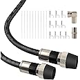 RELIAGINT Cable coaxial de 25 pies, cable coaxial RG6 para TV con funda de goma resistente a la intemperie, cable de TV ideal