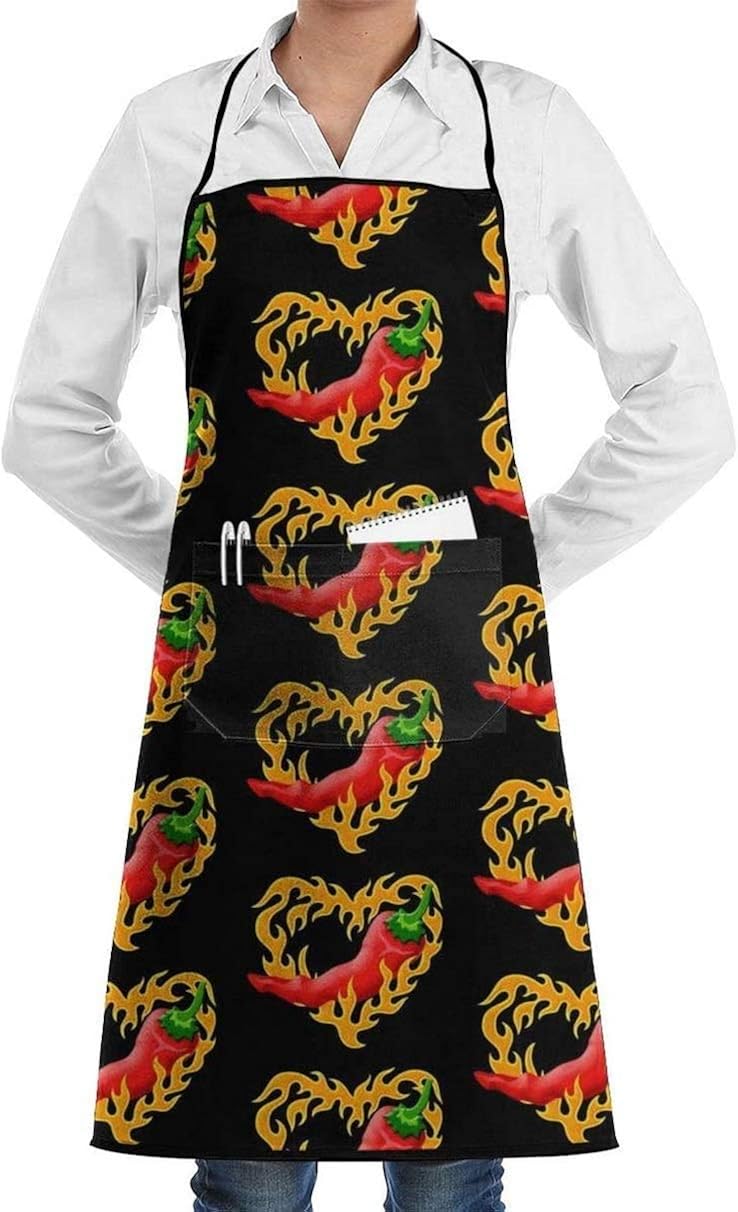 Hot Red Chili Pepper Apron Adjustable Neck Kitchen Aprons