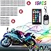 16Pcs Motorcycle LED Lights, HRDJ Strips Kit Multi-Color Accent Glow Neon Lights Lamp Flexible with Remote Controller for Harley Davidson Honda Kawasaki Suzuki Ducati Polaris KTM BMW