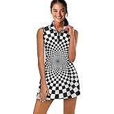 Hdjxbdhsv Women's Golf Dress Sleeveless Zip Up 2 Pieces Athletic Dresses with Built in Shorts and Pockets