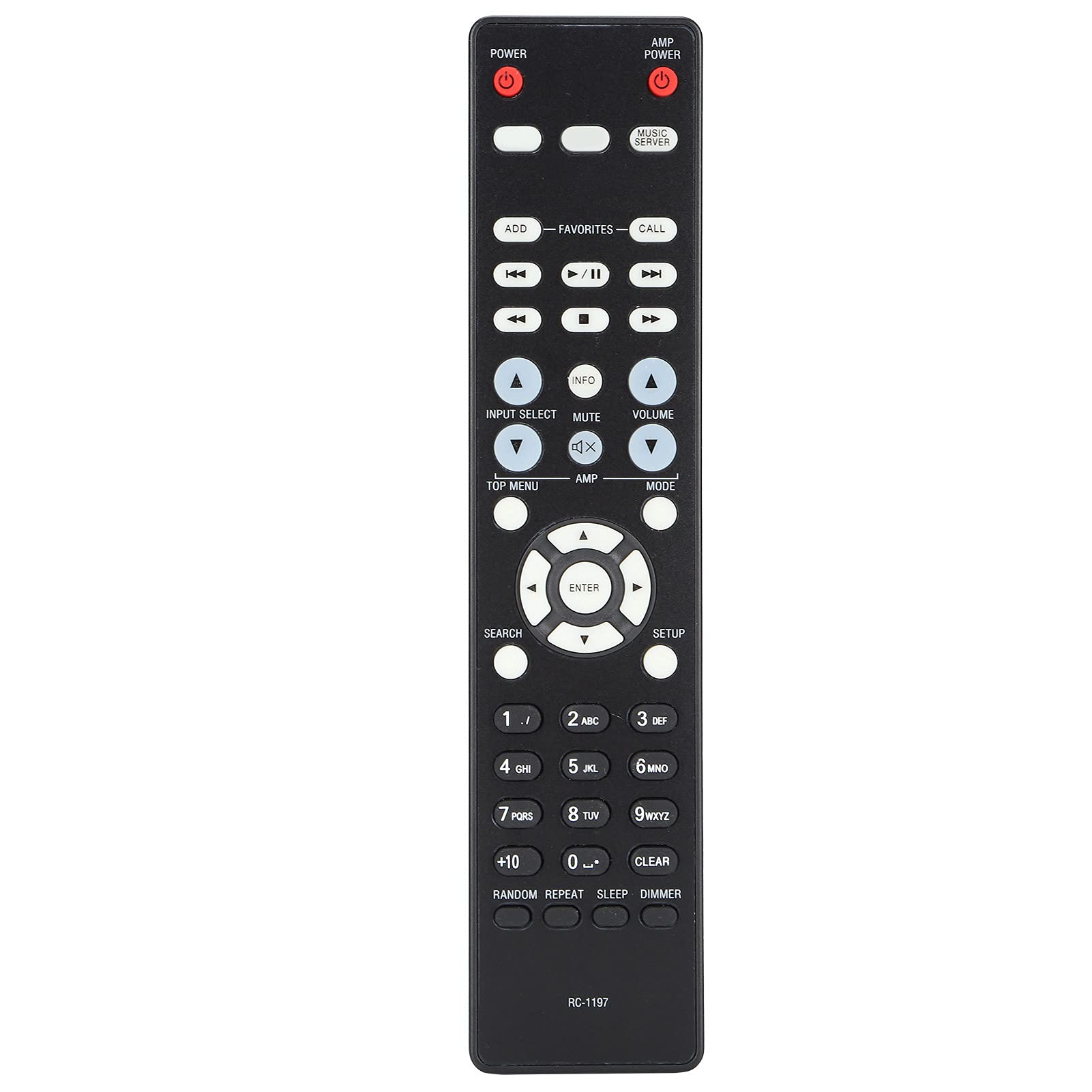 VBESTLIFE RC-1197 Replacement Remote Control for Denon DNP‑720AE DNP‑730AE PMA‑720 PMA‑520AE PMA‑720AE