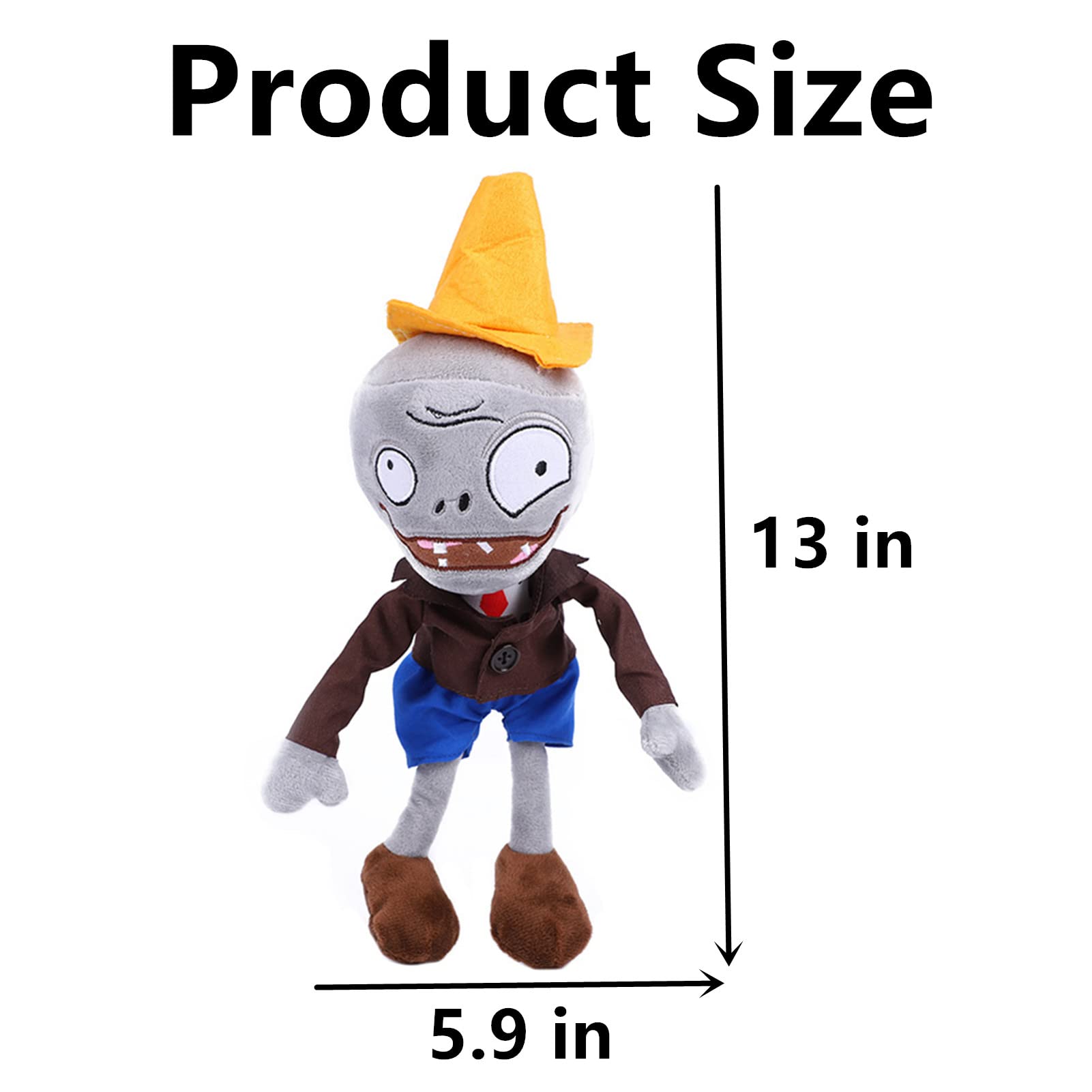 Mua 12" PVZ Plush Conehead Zombies Brown Coat Toys PVZ 1 2 Stuffed Soft
