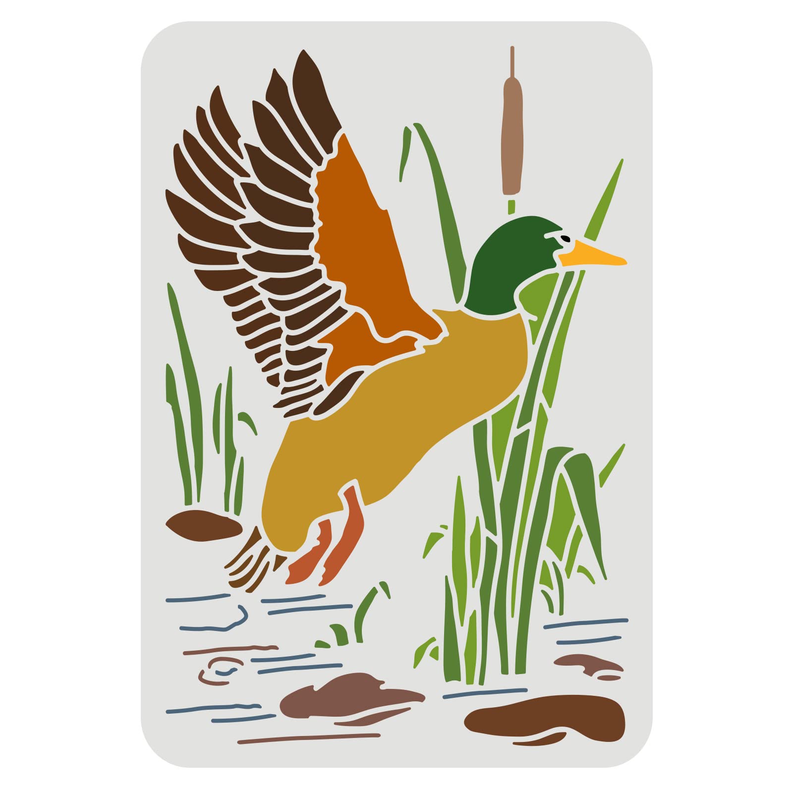 FINGERINSPIRE Duck Stencil 29.7x21cm Plastic Flying Duck Painting Stencil - Reusable DIY Home Decor for Painting on Wood, Floor, Wall and Tile