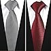 Jeatonge Lot 6 Pcs Mens Ties and 3 Free Tie Clips, Men's Classic Tie Necktie Woven Jacquard Neck Ties Gift box packing (Style 2)