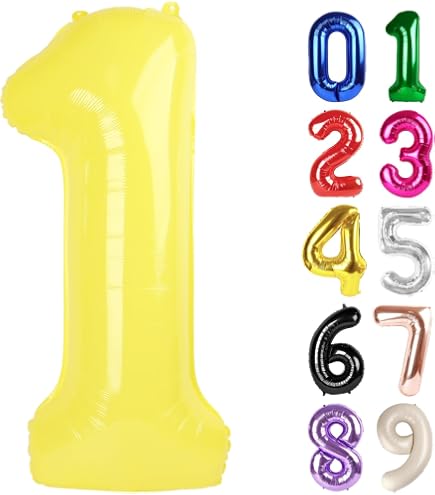 Yellow Number 1 Balloon For First Birthday 40 Inch
