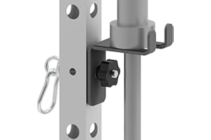 Vatemechie 2-in-1 Olympic Barbell Holder and Resistance Band Anchor for 2x2 & 2x3 & 3x3 Power Racks with 5/8"-1" Holes, Heavy-Duty Steel Bar Storage Hanger with Protective Padding