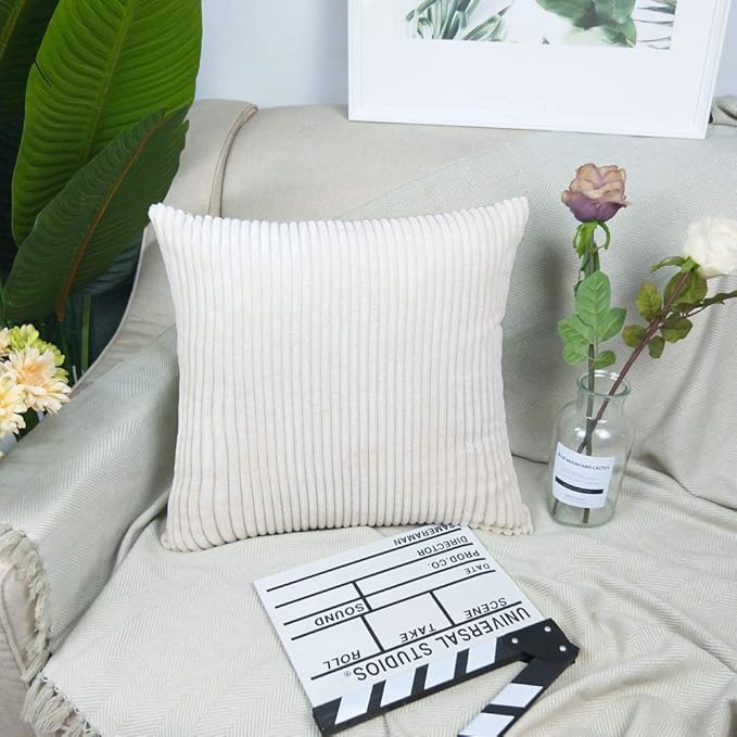 kailehi 2 Fundas de Cojines, Elegante Pana Color sólido hogar 45 * 45cm