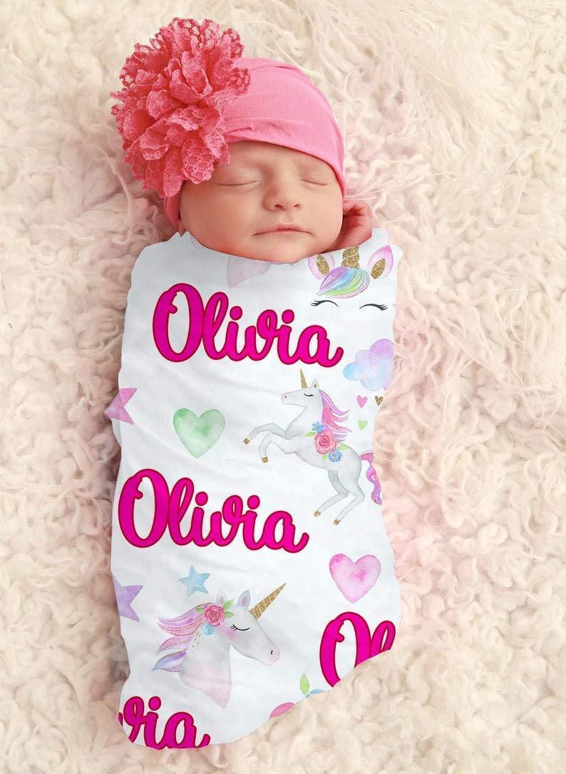 personalized swaddle girl