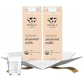 Organic Almond Milk Unsweetened &ndash; 2 Pack, 32 fl oz Each &ndash; Plant-Based Almond &amp; Vanilla Milk for Everyday Drinking &ndash; Shelf-Stable Cartons with Measuring Cup