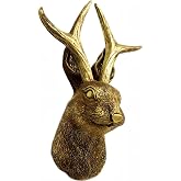 Jackalope Wall Mount,Gold Animal Heads for Wall Decor，AimalHead Wall Decor
