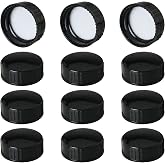 MEETOOT 12pcs Phenolic Resin Cover 28 Threads 28mm Black Poly Seal Screw Caps for Daily Chemicals, Food, Cosmetics Bottles