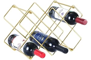 Countertop Wine Rack - 10 Bottle Wine Holder for Red White Wine Storage - Freestanding Metal Wine Rack - Small Tabletop Wine 