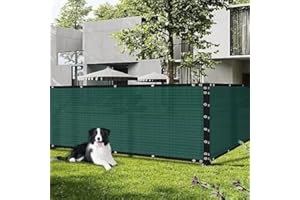 Privacy Fence Screen 6Ft X 15Ft Heavy Duty Outdoor Fencing Panels Windscreen Mesh Fabric Shade Net, 90% Visibility Blocking, 