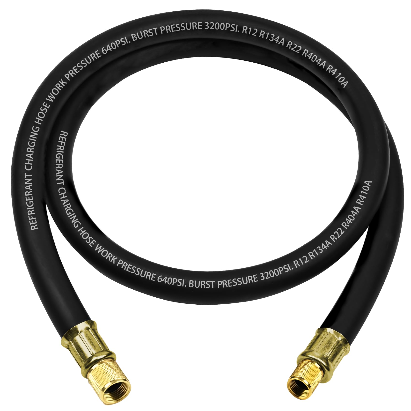 Photo 1 of Upgraded HVAC Vacuum Hose,Standard 1/2" to 1/2" Flare Fittings, High-Flow Vacuum Certified Refrigerant Hose, 20 Microns, Faster Evacuation and Recovery, 6-Feet, Black