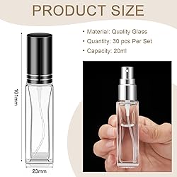 Domensi 30 Pcs 20 ml Empty Glass Perfume Bottles