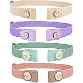 Kawuwa 4 Pieces Buckle Free Stretch Belt Comfortable Invisible Elastic Belt Adjustable Belt