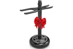 Viking Revolution Black Safety Razor Stand - Razor Holder and Shaving Brush Stand to Prolong the Life of Your Razor - Weighted Bottom for Extra Stability