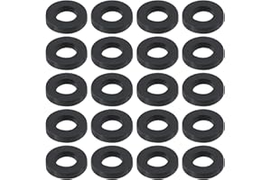 Briny River 100Pcs Tension Rod Washers Replacement Part ID 5mm OD 11mm 2mm Thickness Nylon Washers for Drum Tension Rods 5mm in Diameter, Black