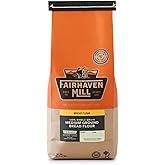 Fairhaven Mill Organic Medium Ground 100% Whole Grain Bread Flour - Non-GMO, Rich in Fiber & Protein - Perfect for Rustic Artisan Loaves, Rolls & Chewy Breads - USA Grown & Milled - 5 lb Bag