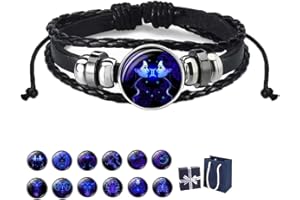 AYATTECY Spirilet Bracelet, 2024 Upgrade Spirilet Bracelet Zodiac Manifestation, Zodiac Signs Spirit Bracelet, Multilayer PU Leather Spiritual Bracelet for Women and Men