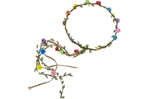 DDazzling Flower Crown Floral Wreath Headband Floral Garland Headbands photo props (Rainbow)