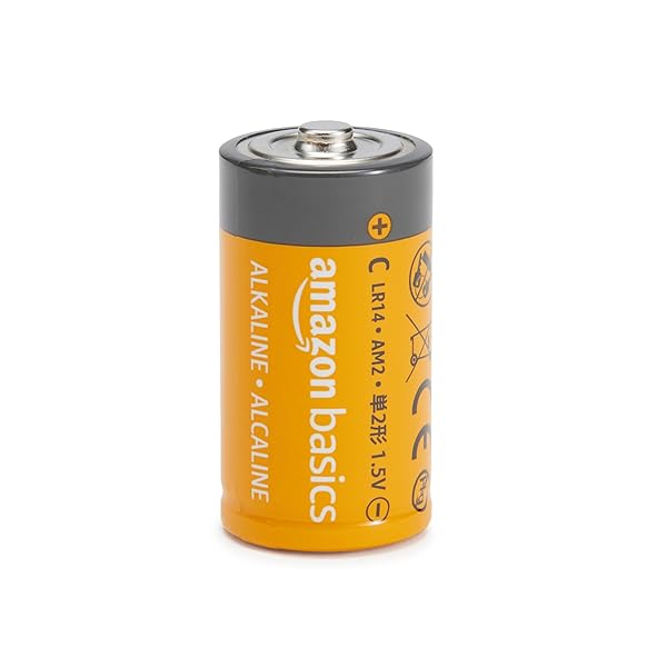 AMAZON BASICS C CELL ALKALINE ALL-PURPOSE BATTERIES, 1.5 VOLT, 5-YEAR SHELF LIFE, RELIABLE POWER FOR TOYS, CLOCKS, FLASHLIGHTS, 4-PACK