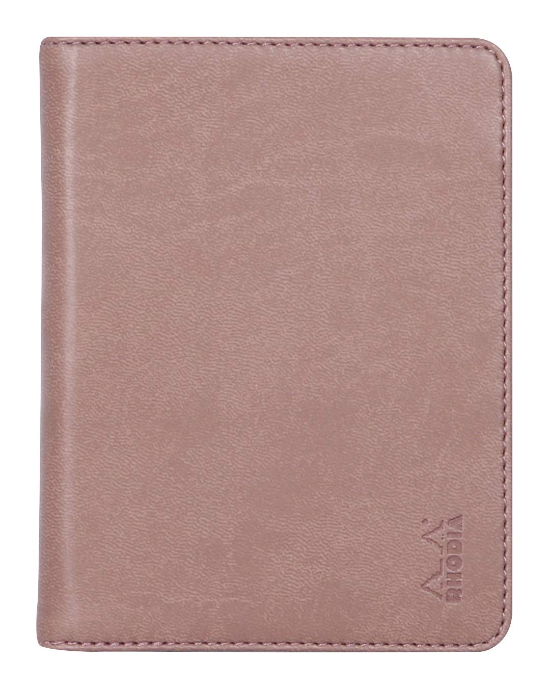 RHODIA 212009C - Rhodiarama Notepad and Document Holder Booklet N°12 Rosewood - for B7 Format Notepads or Notebooks (8.5x12 cm) - Premium Italian Faux Leather