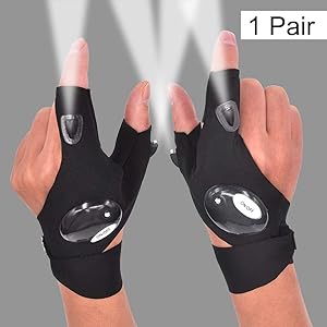 Mylivell LED Flashlight Glove Outdoor Fishing Gloves With Stretchy Strap Screwdriver For Repairing Cars Night Running Fishing Camping Hiking In Dark Place