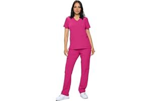 Monarch Uniforms Scrub Sets - Regular & Petite Stretchy Scrubs for Women - Set of Top & Pants