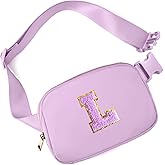 Gitus Gifts for 8 9 10 11 12 Year Old Girls Belt Bag Fanny Pack Crossbody Bags with Initial Letter Patch Cute Stuff Birthday Gifts for Teen Girls Women Personalized Trend Stuff (Lavender-L)