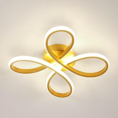 Comely Modern LED Ceiling Light 30W 3375LM 4500K Gold Floral Living Room