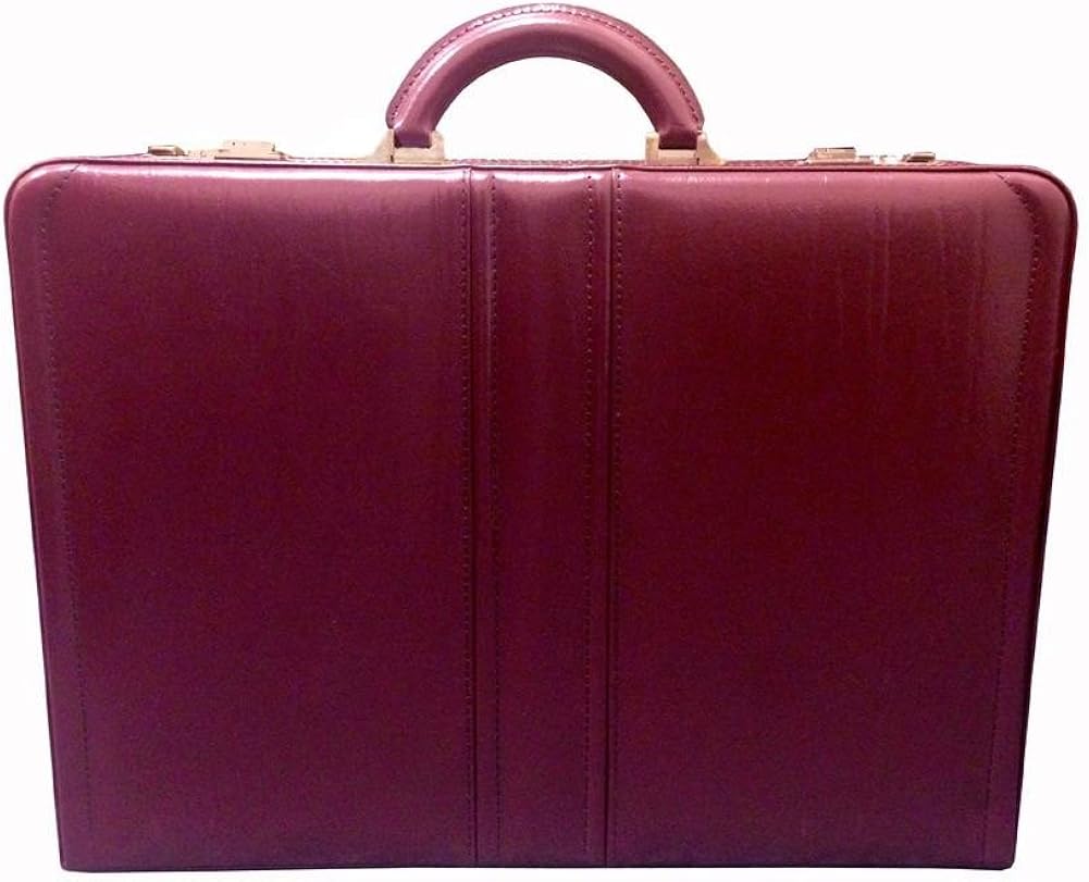 Winn Leather Expandable Attache Case Burgundy Office Products