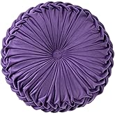 Baiyuruodie Round Velvet Pillow, Sofa Bed Bedroom Decorative Throw Pillow (38cm, Dark Purple)