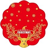 ZHENYANG CAREG Christmas Tree Linen Snow Flake Pattern Skirt Xmas Tree Mat Home Household Party Decoration Festival Gift Xmas