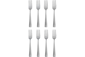Oneida Zinc Everyday Flatware Dinner Forks, Set of 8, 18/0 Stainless Steel, Silverware Set, 1.4 x 3.75 x 8.5 inches