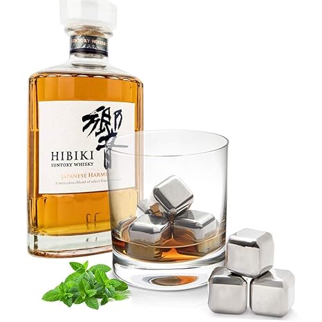 Whisky Steine Ice Cubes Edelstahl Kühlsteine | Whiskey Rocks Eissteine Cooling Stones | Eiswürfel Ersatz 8er Set + Zange wied