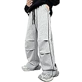 GINGTTO Mens Baggy Sweatpants Wide Leg Track Pants Open Bottom Loose Fit