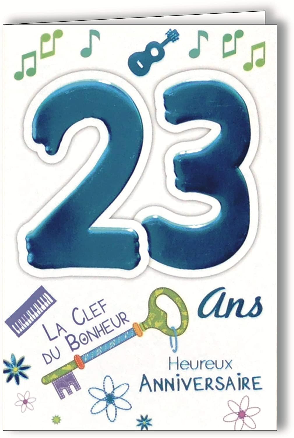 MV 69-2025 Age 9 Birthday Card Young Man Woman Key Key Design Freedom Happiness Independence