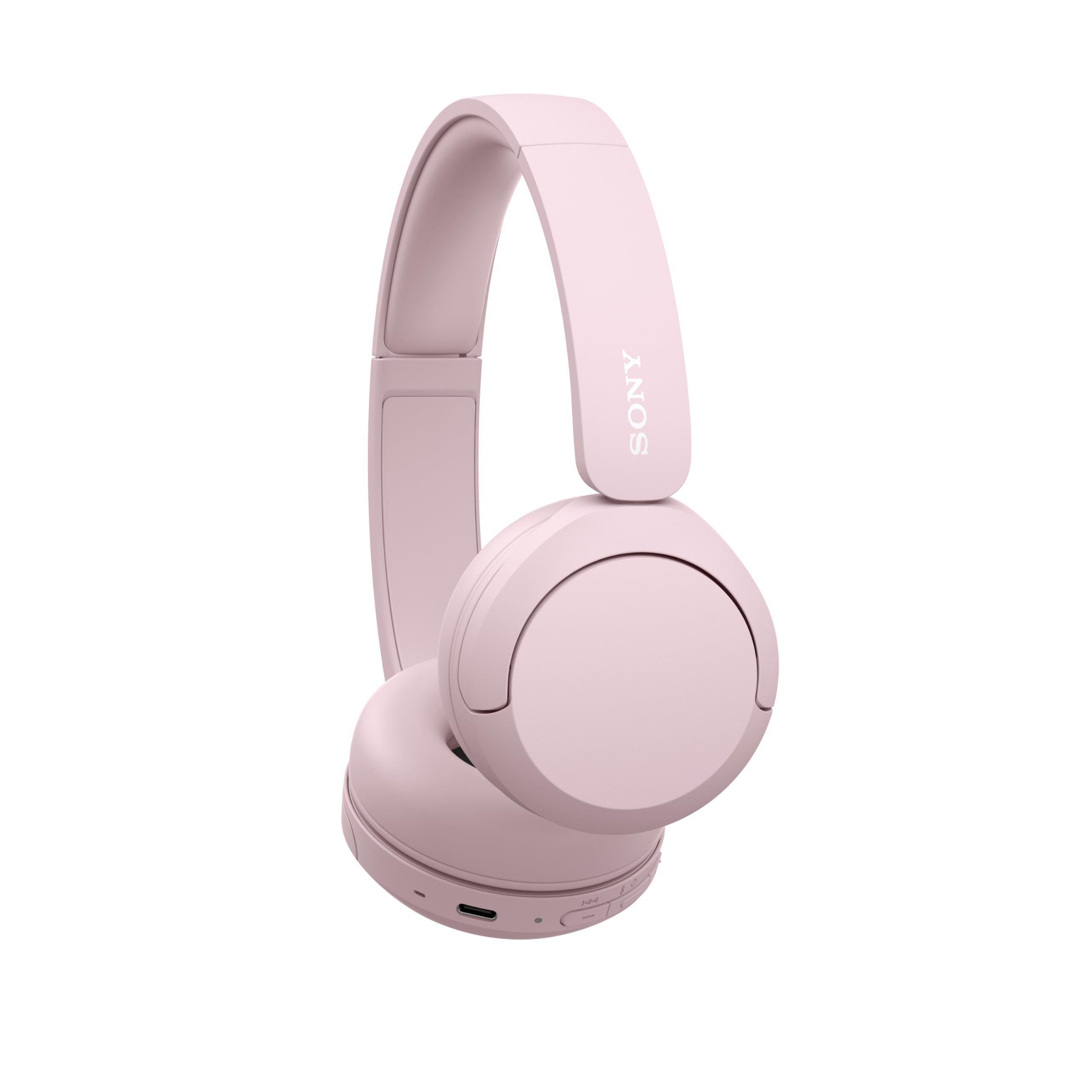 Sony WH-CH520 Auriculares inalámbricos Bluetooth On-Ear con micrófono y hasta 50 Horas de duración de la batería con Carga rápida, Color Rosa
