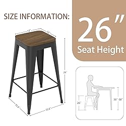 Vinahomar 26 inch Backless Bar Stools Set of