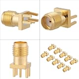 zalati 10 Pcs SMA Female Jack Connector PCB Mount Adapter 50 Ohm RF Connector view 3