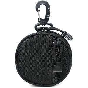 Multifunctional Key Bag, Nylon Small Round Utility Pouch with Hook, Key Coin Wallet for Belt Backpack Cycling