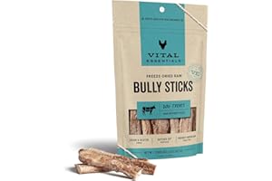 Vital Essentials Freeze Dried Raw Single Ingredient Dog Treats, Bully Sticks, 1.4 oz