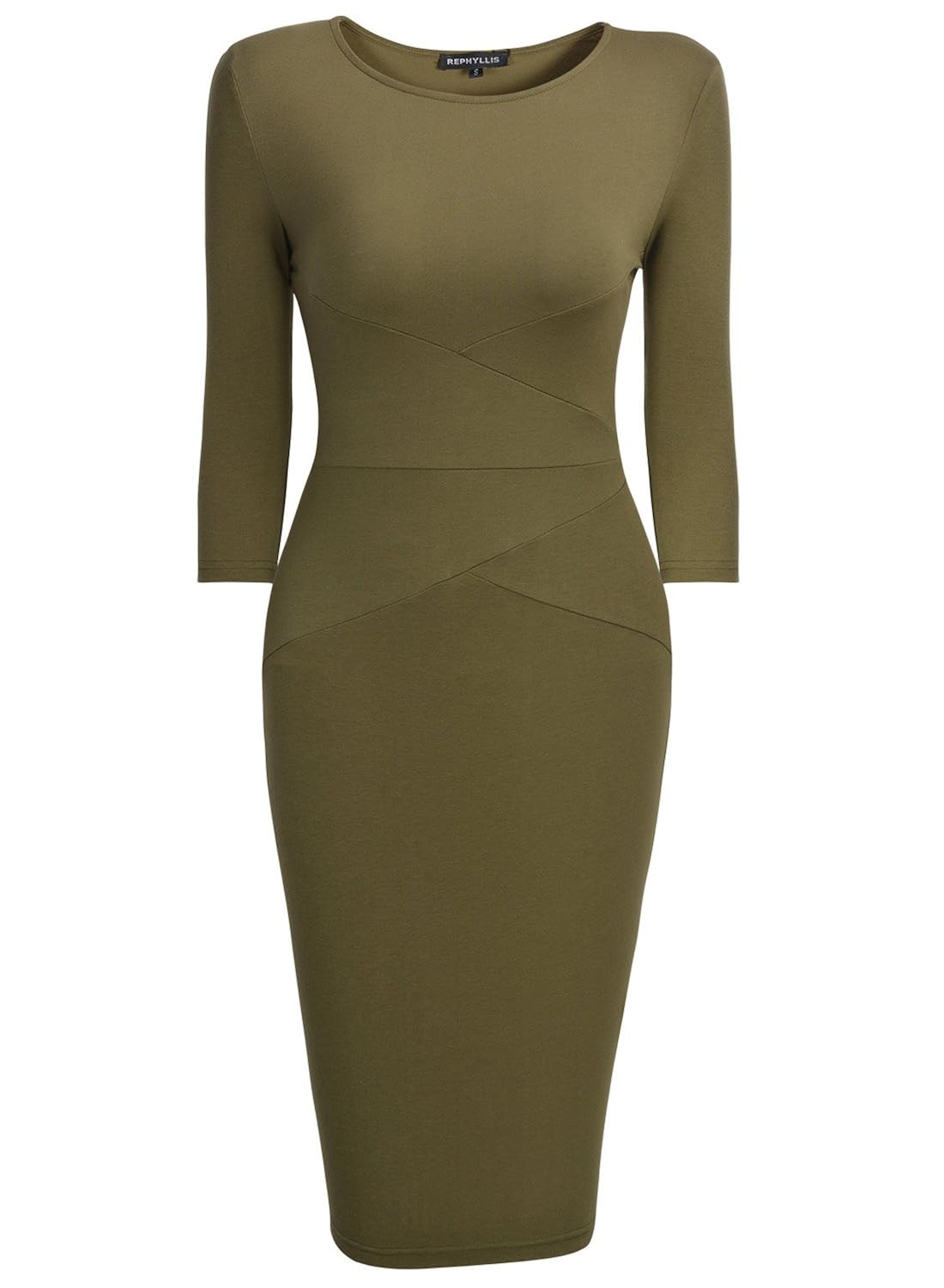 REPHYLLIS Women 3/4 Sleeve Striped Wear to Work Business Cocktail Pencil Dress REPHYLLIS Women 3/4 Sleeve Striped Wear to Work Business Cocktail Pencil Dress