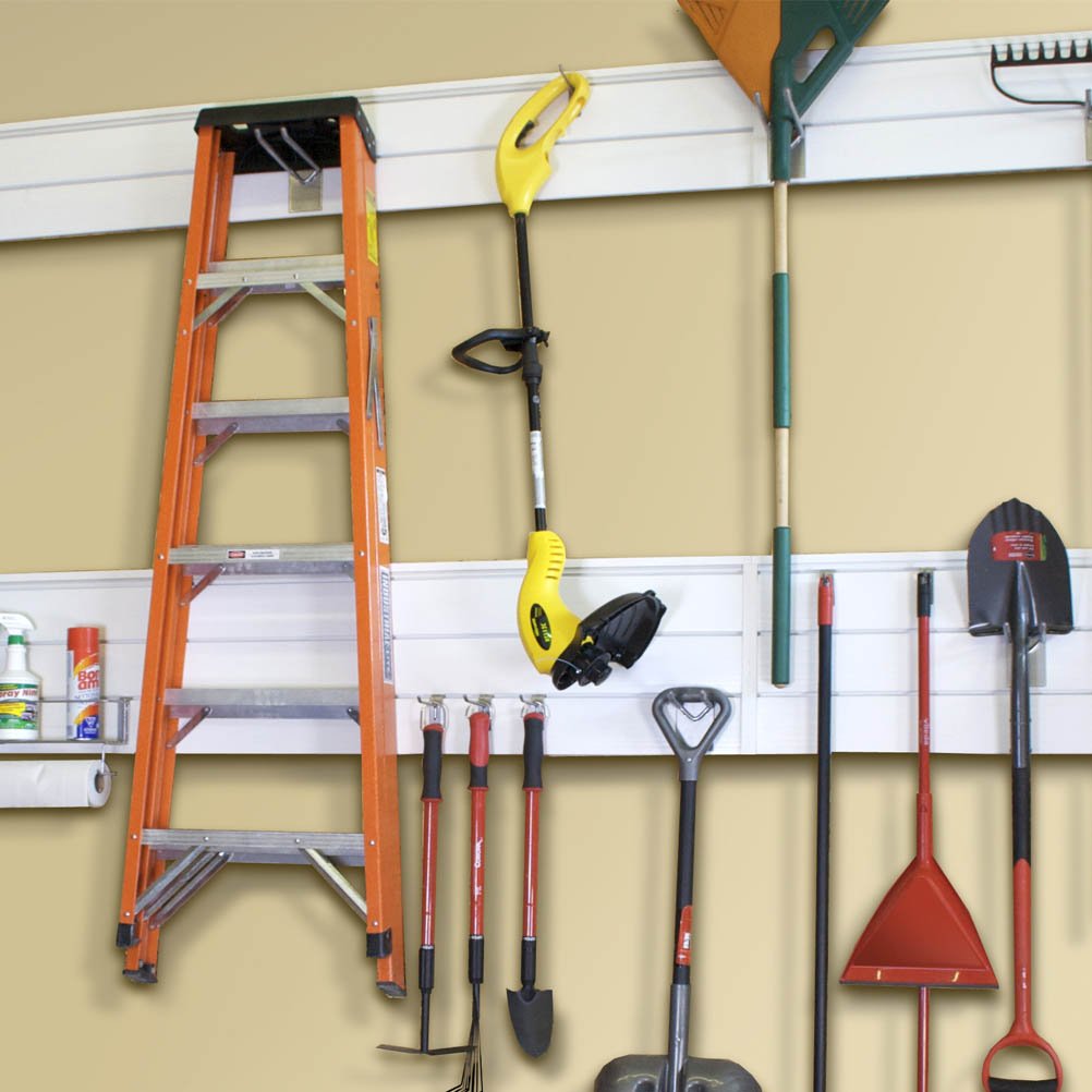 Proslat 88102 Heavy Duty PVC Slatwall Garage Organizer, 8Feet by 4