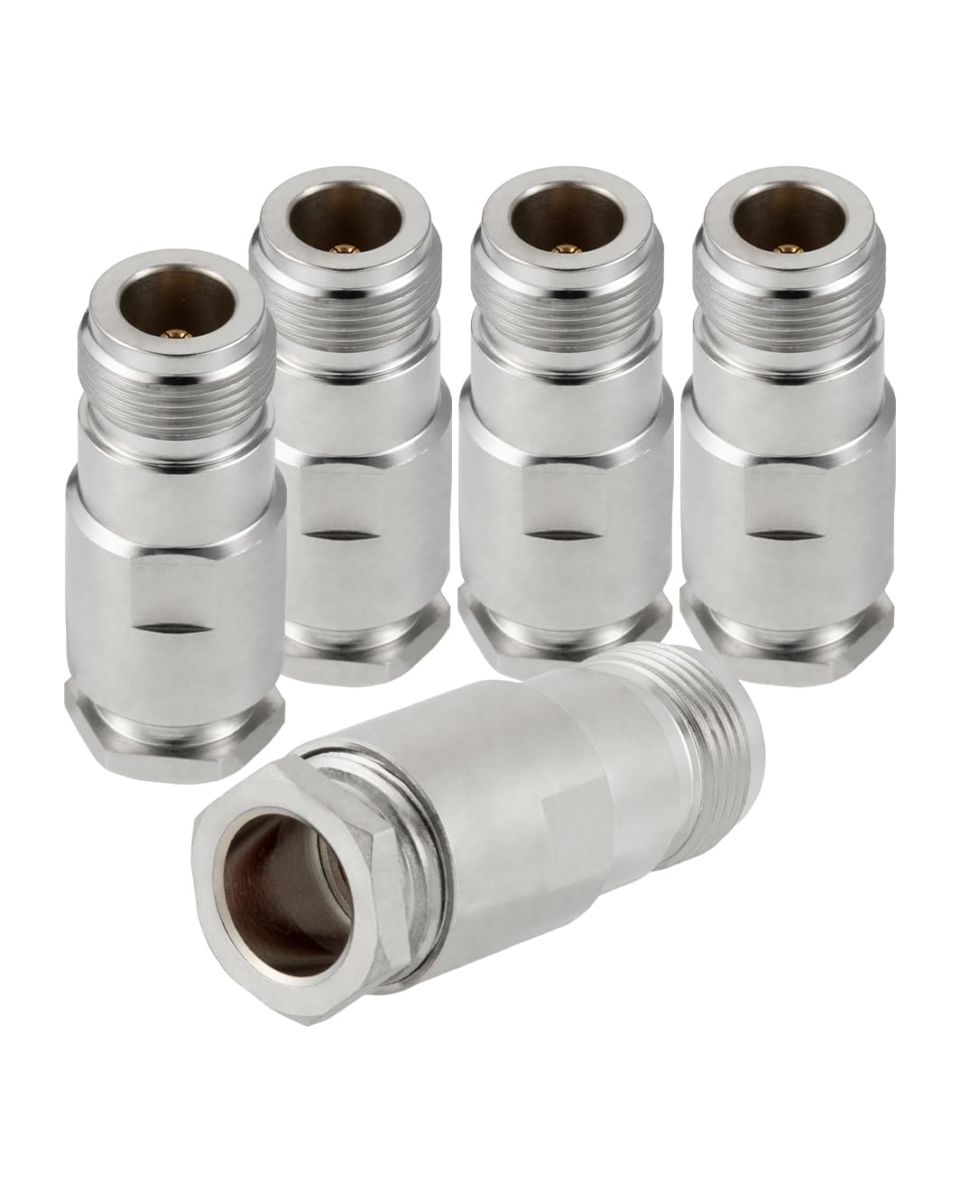 Vecys 5 PCS N Female Kit Crimp RF Connectors 50 ohm N Female Jack RF Coaxial Connector Adapter for RG8 VLMR400 RG213 RF Coax Cable