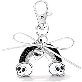 Angyape Cool Halloween Keychain Goth Cherry Skull Keychain for Car Keys Purse Bag Charms Cute Bow Accessories Gifts for Women